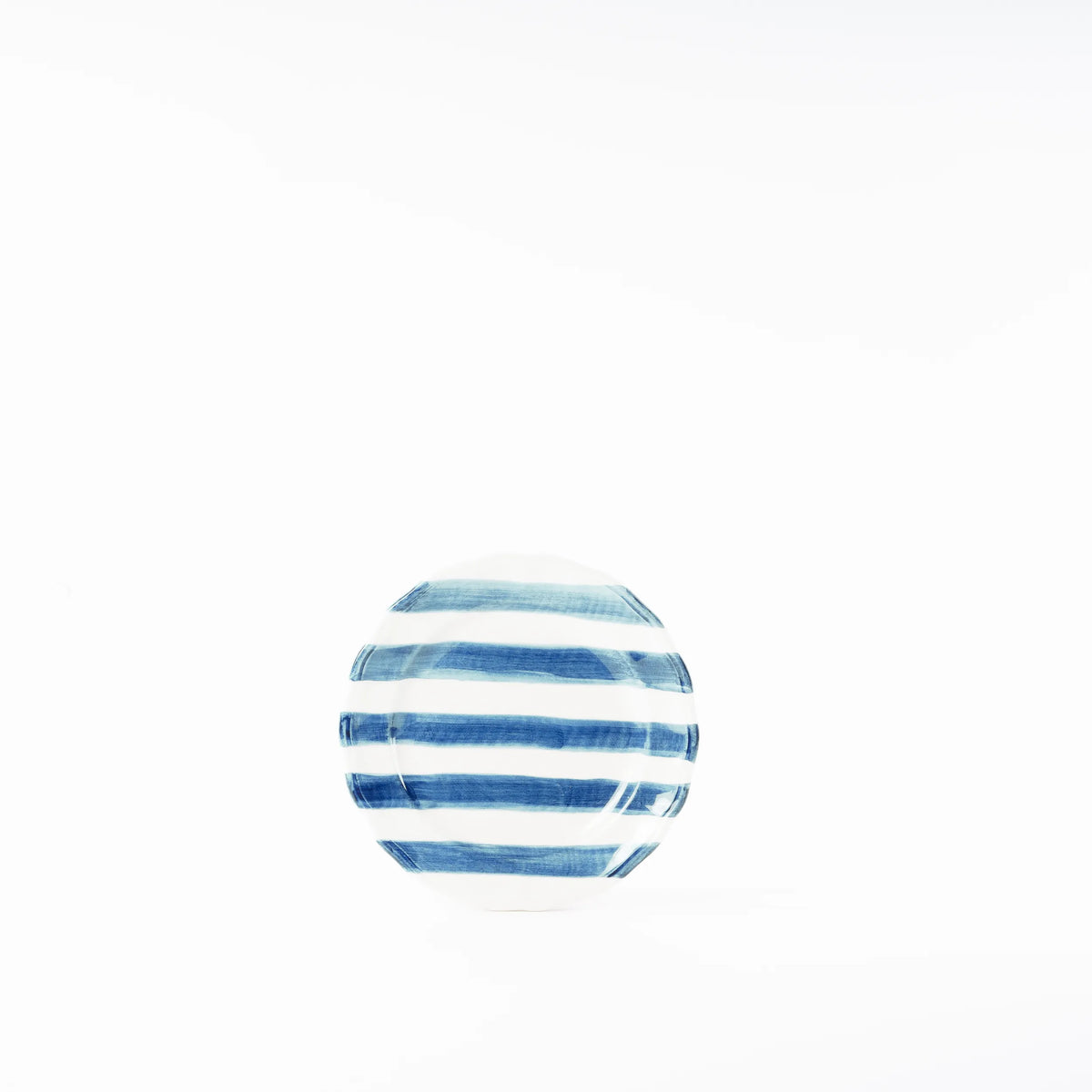 Set of Two Hand-Painted Ceramic Dinner Plates - Stripe Collection
