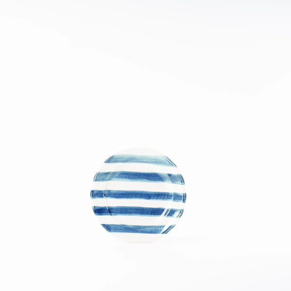 Set of Two Hand-Painted Ceramic Dinner Plates - Stripe Collection