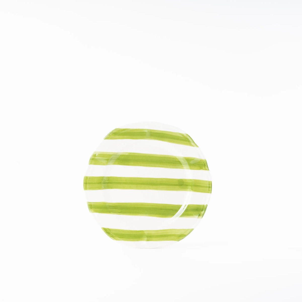 Set of Two Hand-Painted Ceramic Dinner Plates - Stripe Collection