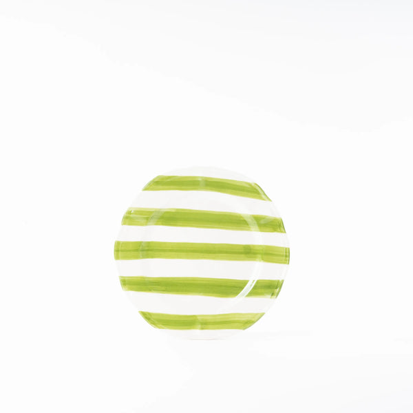 Set of Two Hand-Painted Ceramic Dessert Plate - Stripe Collection