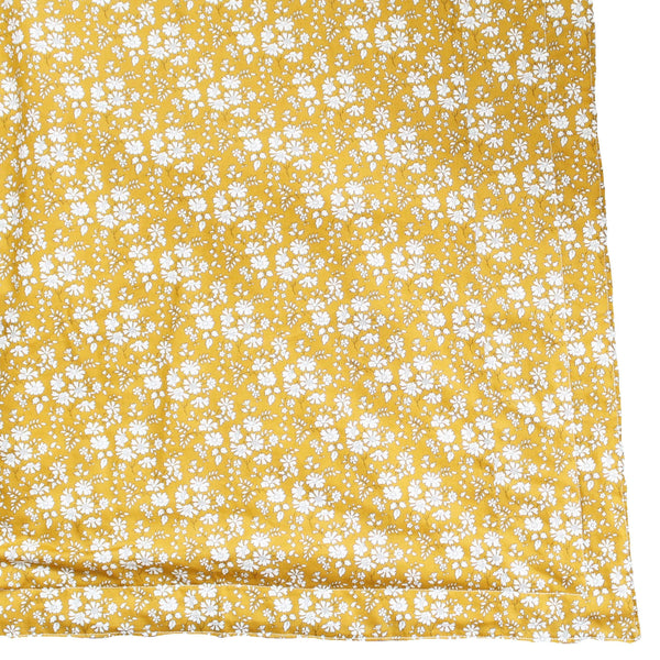 Reversible Stitch Border Bedspread made with Liberty Fabric BETSY GREY & CAPEL MUSTARD - Coco & Wolf