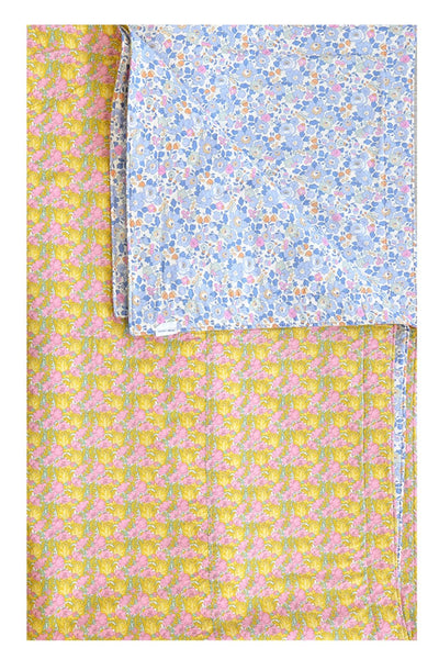 Reversible Stitch Border Bedspread made with Liberty Fabric BETSY & CLEMENTINA - Coco & Wolf