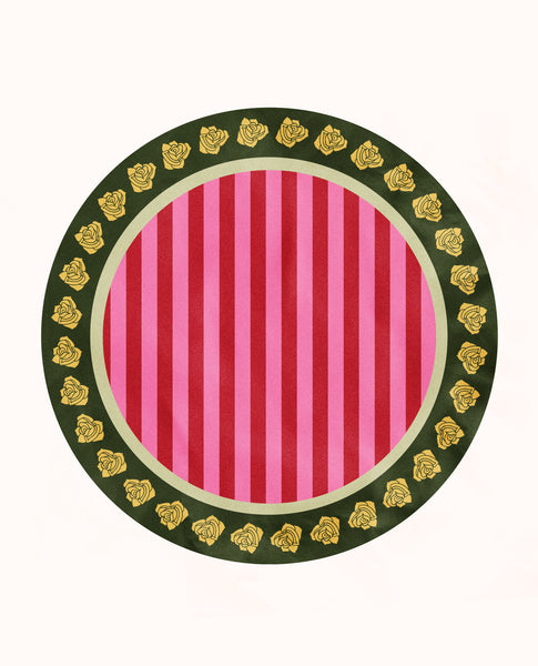 Stripes and Roses Tablecloth