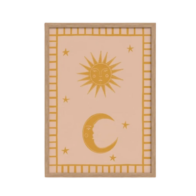 Sun and Moon art print — hand-illustrated giclée by Queen of the Rodeo