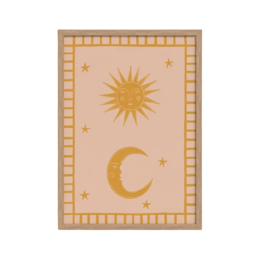Sun and Moon art print — hand-illustrated giclée by Queen of the Rodeo