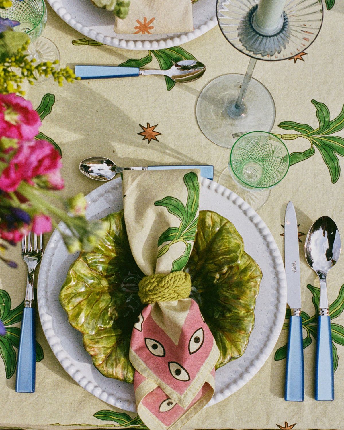 The Green Palmtree Napkin Set of 2