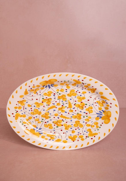 Sunshine Daisy Oval Serving Plate
