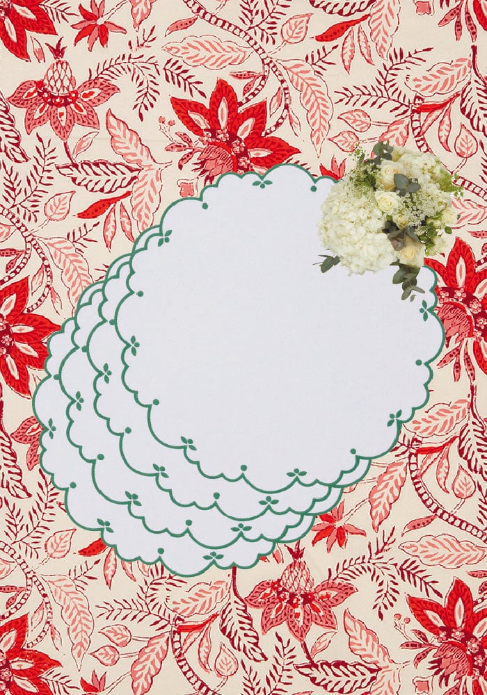 Sweet Greens Round Placemats - Set of 4 - Casa by Josephine Jenno