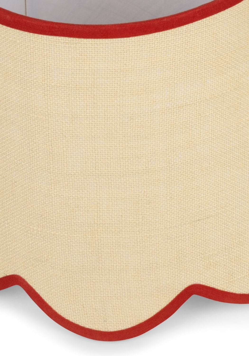 Sweet Red Trim Scalloped Lampshade - Casa by Josephine Jenno