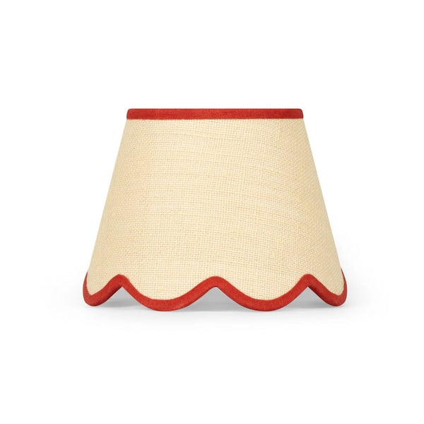 Sweet Red Trim Scalloped Lampshade - Casa by Josephine Jenno