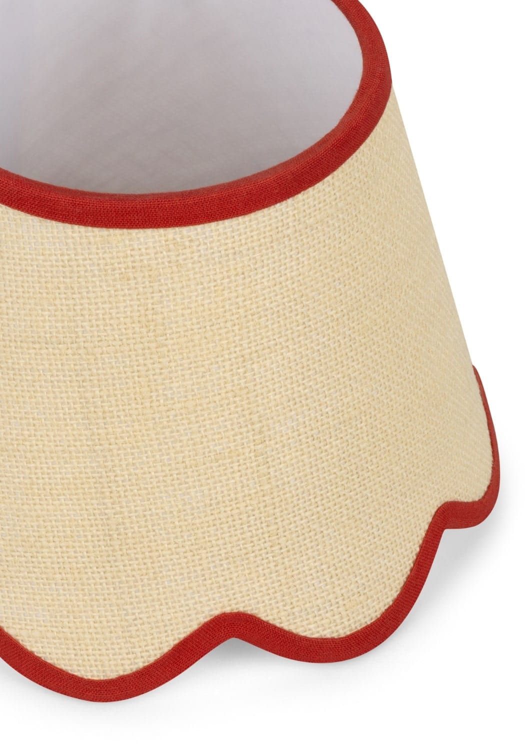 Sweet Red Trim Scalloped Lampshade - Casa by Josephine Jenno