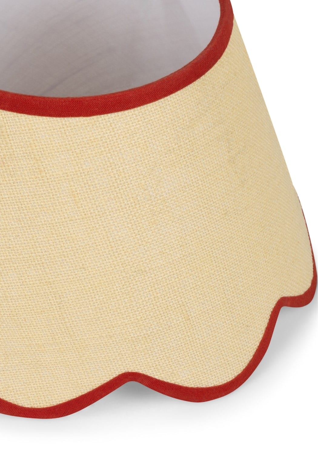 Sweet Red Trim Scalloped Lampshade - Casa by Josephine Jenno