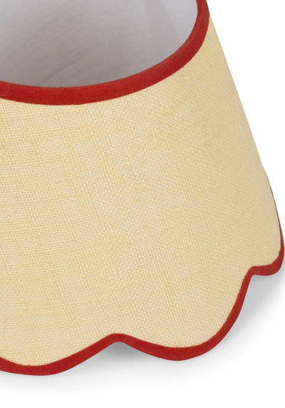 Sweet Red Trim Scalloped Lampshade - Casa by Josephine Jenno