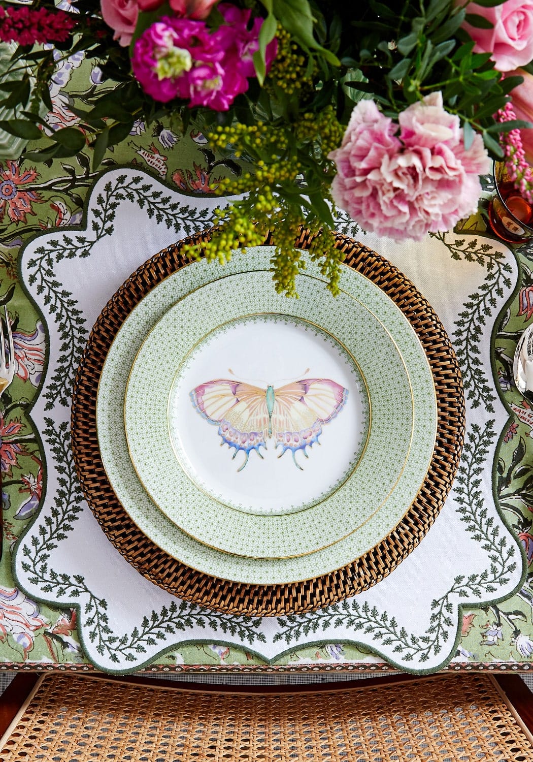 Tabitha Green Wreath Placemats - Set of 4 - Casa by Josephine Jenno
