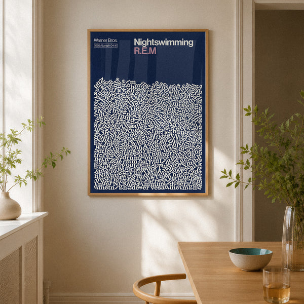 Nightswimming - REM - Song Lyric Print