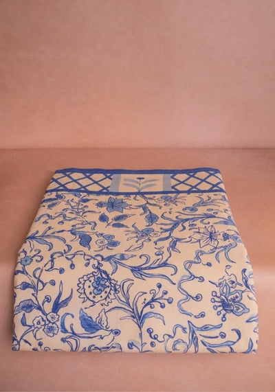 Tablecloth Belgravia Bloom Blue Cotton Tablecloth