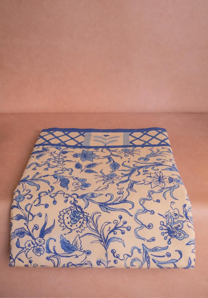 Tablecloth Belgravia Bloom Blue Cotton Tablecloth