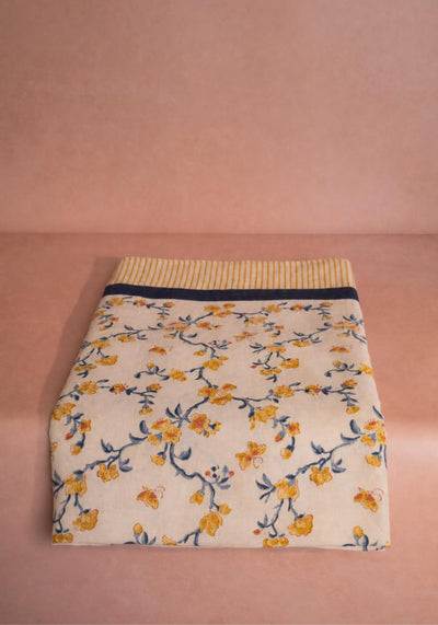 Block Printed Linen Tablecloth