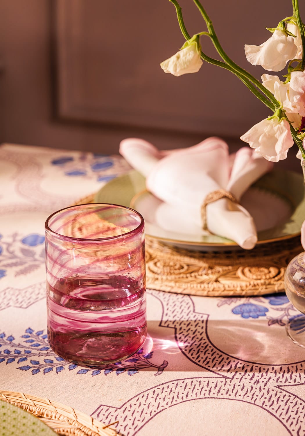 Flora Blue Tablecloth
