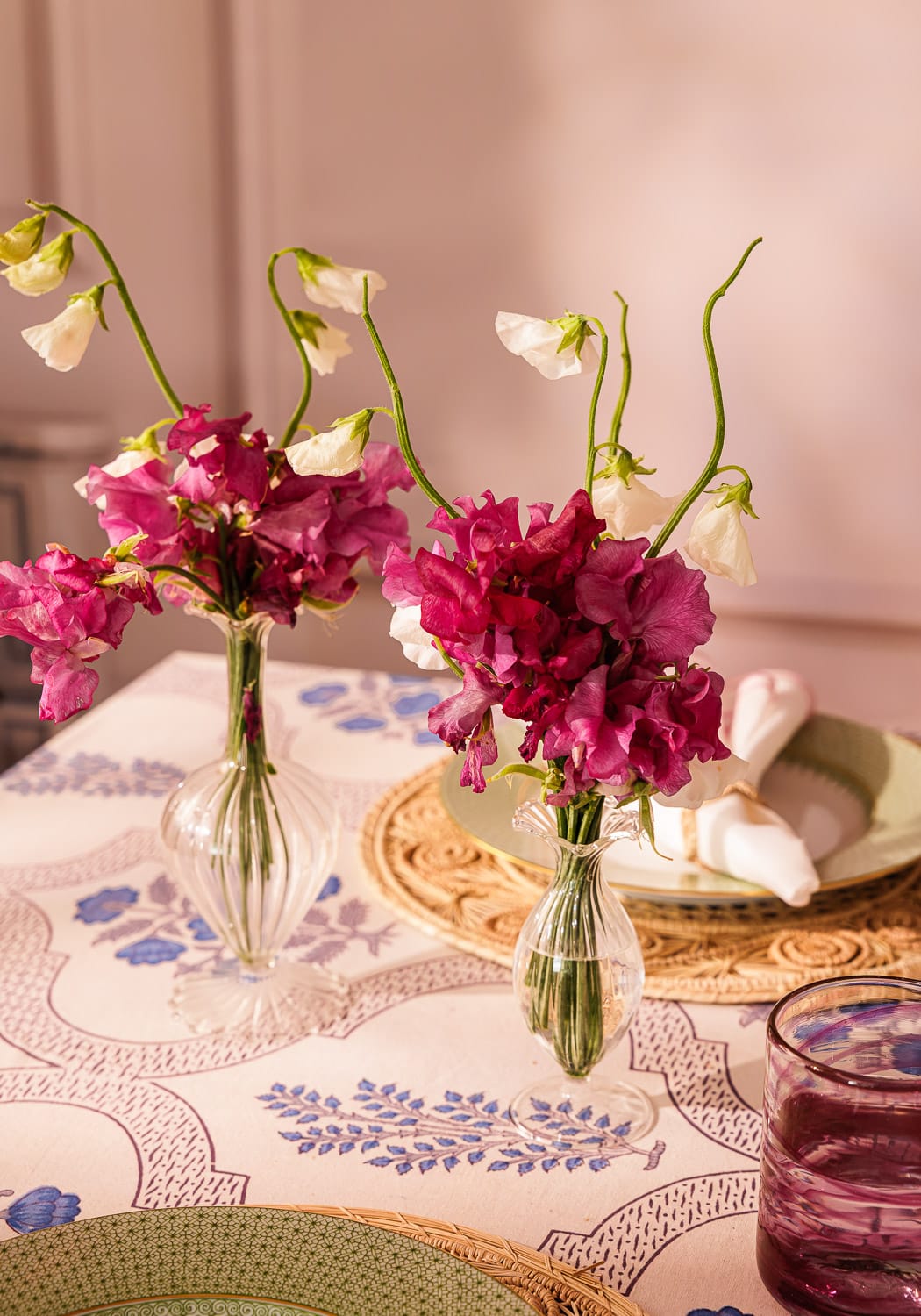 Flora Blue Tablecloth