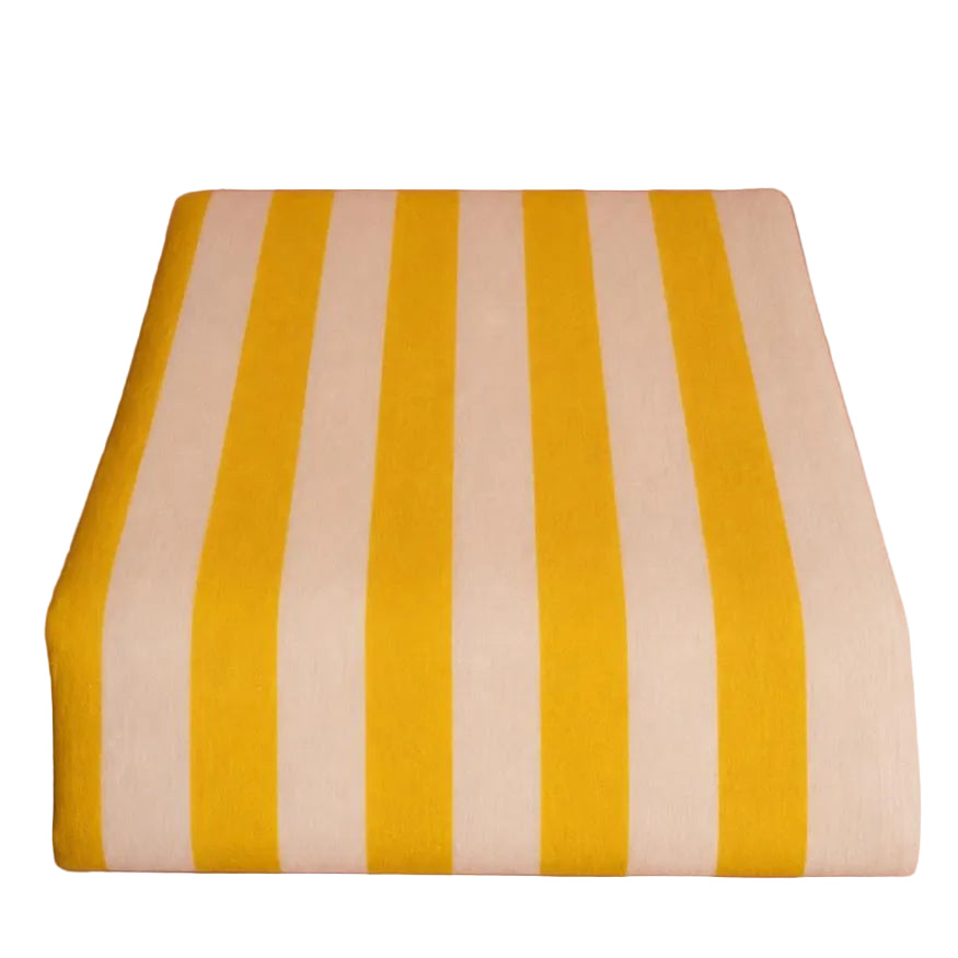 Lucinda Linen Tablecloth Yellow Stripe
