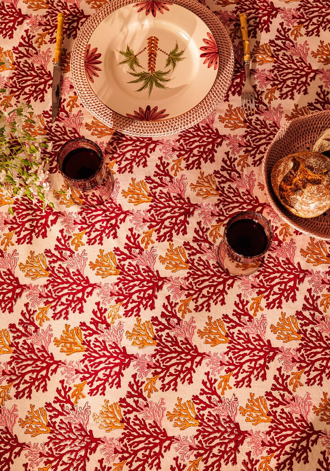 Tablecloth Rose Coral Tablecloth
