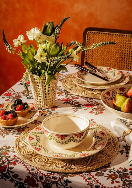 Tablecloth Sommerset Scroll Red Cotton Tablecloth