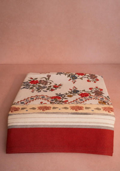 Tablecloth Sommerset Scroll Red Cotton Tablecloth