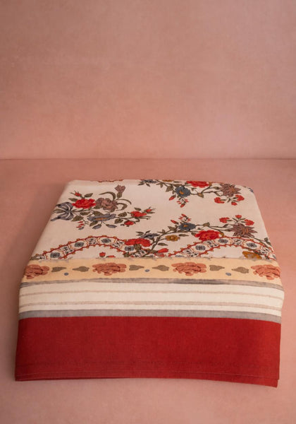 Tablecloth Sommerset Scroll Red Cotton Tablecloth