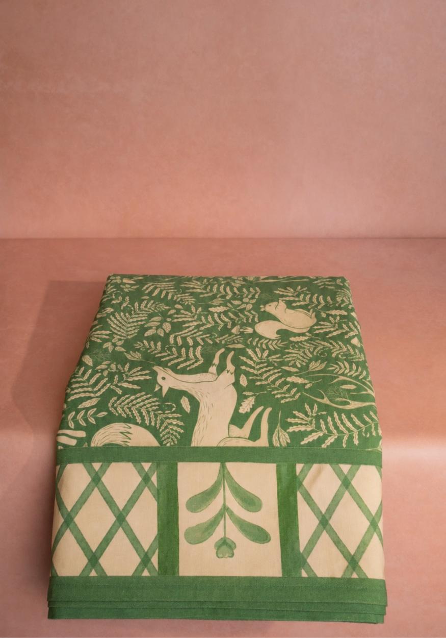 Tablecloth The Wycliffe Woodland Green Cotton Tablecloth