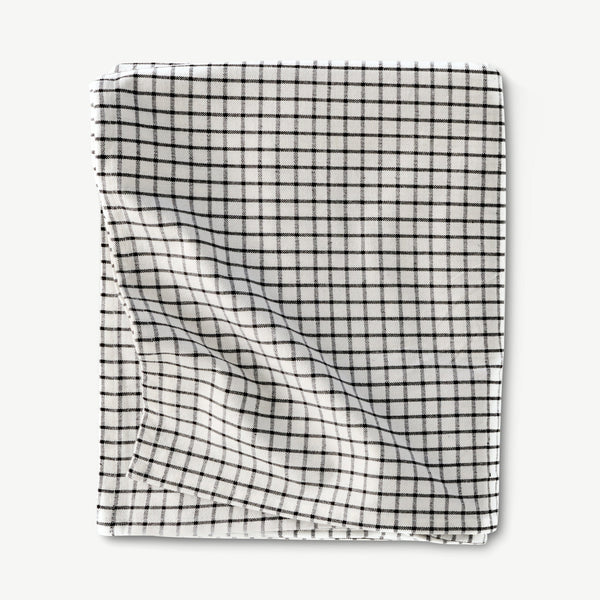 Block Cotton Tablecloth, Black and White