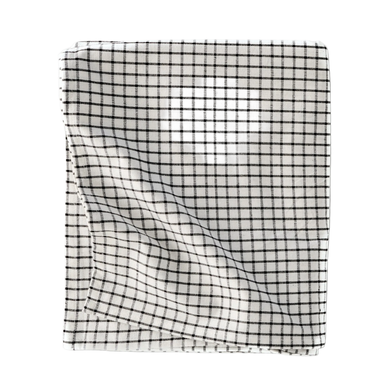 Block Cotton Tablecloth, Black and White