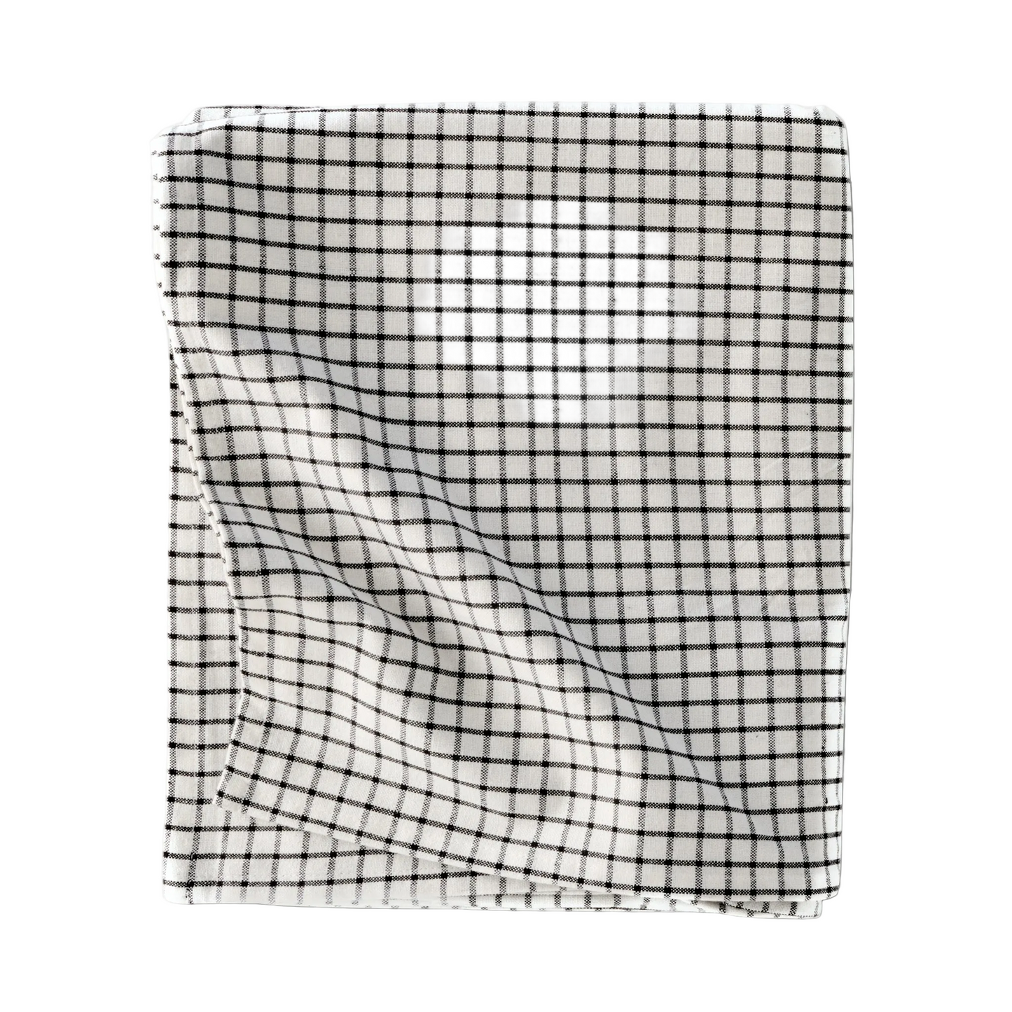 Block Cotton Tablecloth, Black and White