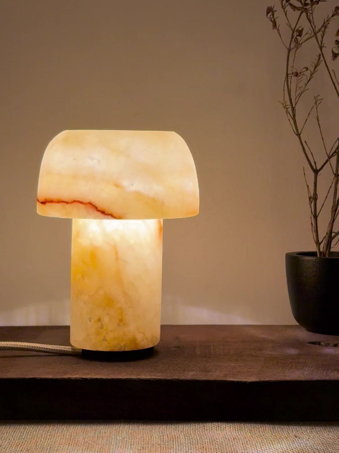 Shroom Tall | Alabaster Stone Lamp