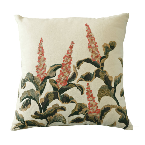 Hand Embroidered Silk Pillow Cover  20" x 20"