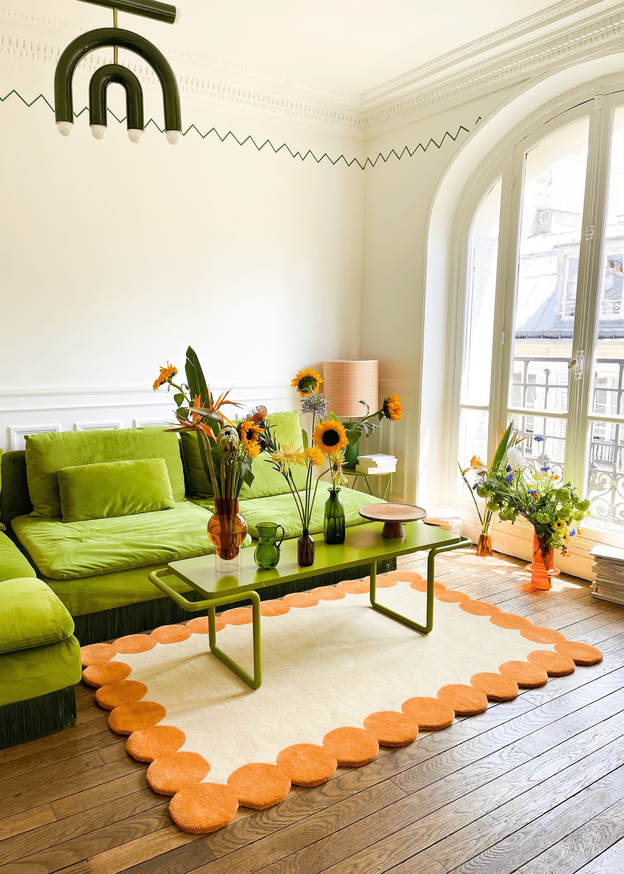Tapis Claude - Orange inspiration salon 