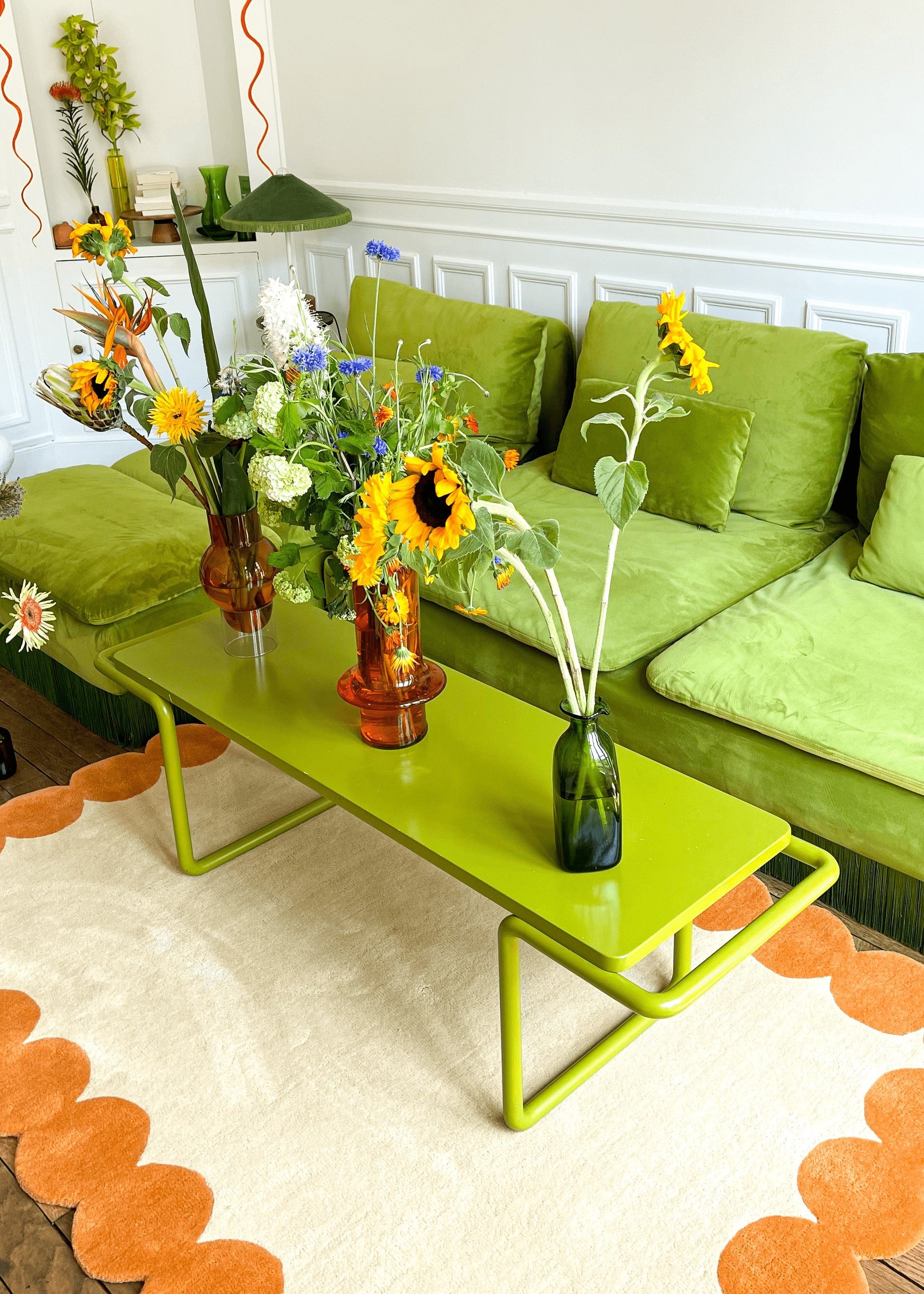 Tapis Claude - Orange décoration salon canapé