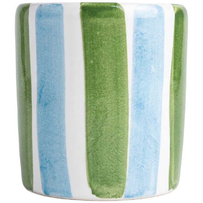 Coffee Cup – Blue and Green Stripes