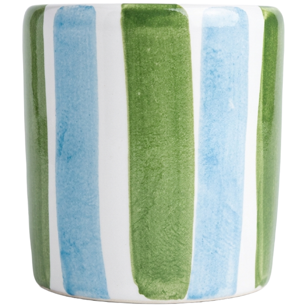 Coffee Cup – Blue and Green Stripes