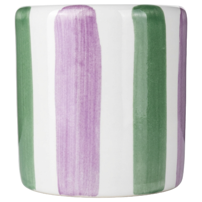 Coffee Cup – Purple and Green Stripes