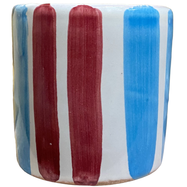 Coffee Cup – Blue and Red Stripes