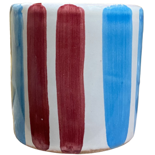 Coffee Cup – Blue and Red Stripes