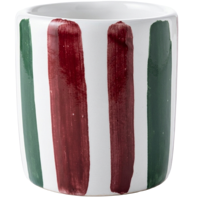 Coffee Cup – Green and Red Stripes