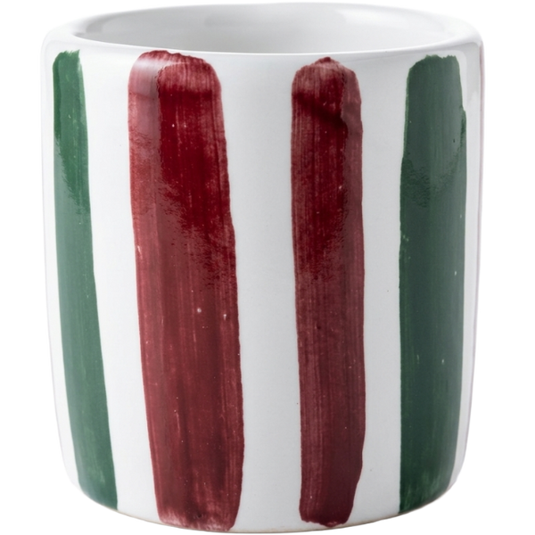 Coffee Cup – Green and Red Stripes