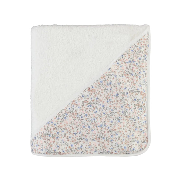 Floral Baby Bath Towel, White