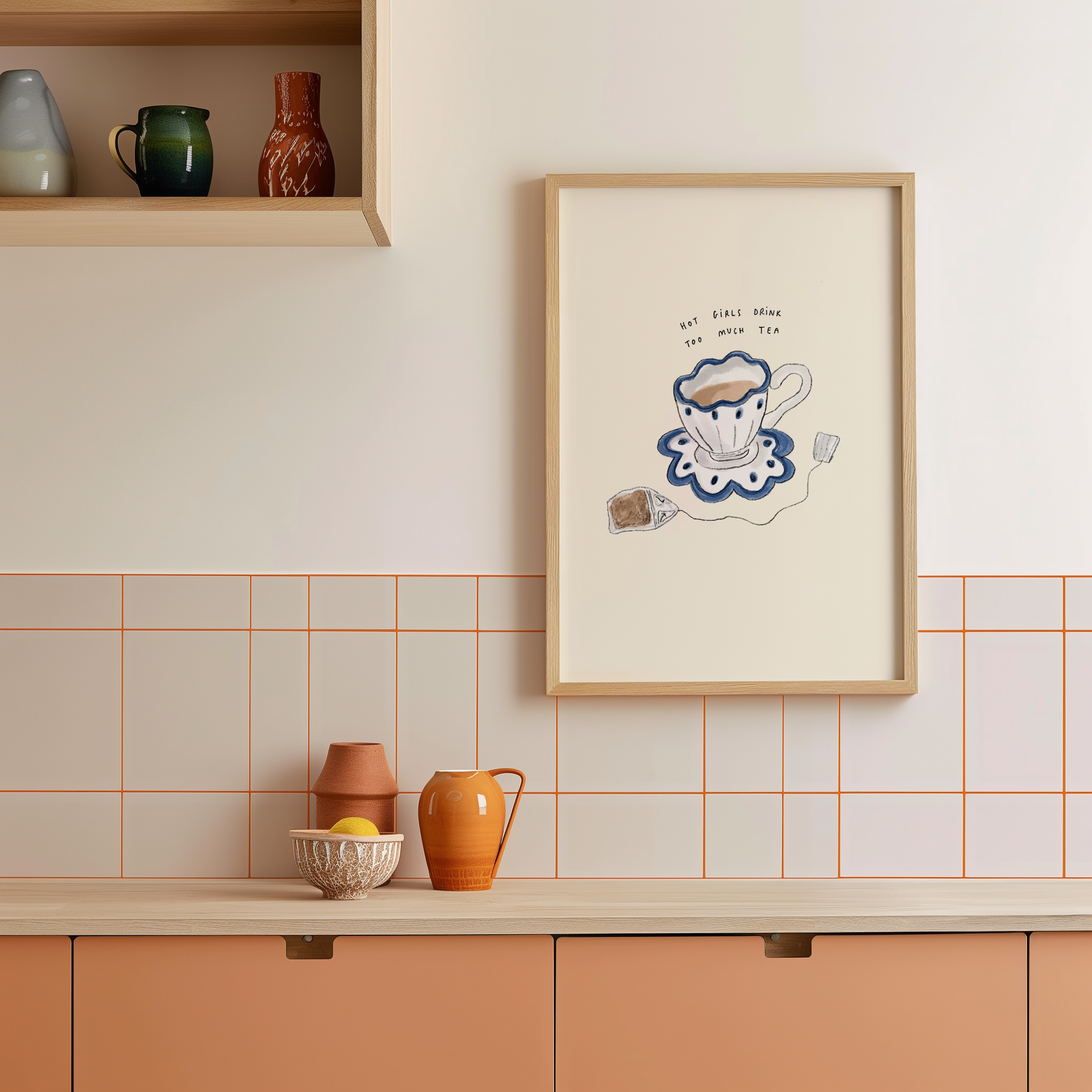 Hot Girls Drink Too Much Tea Print
