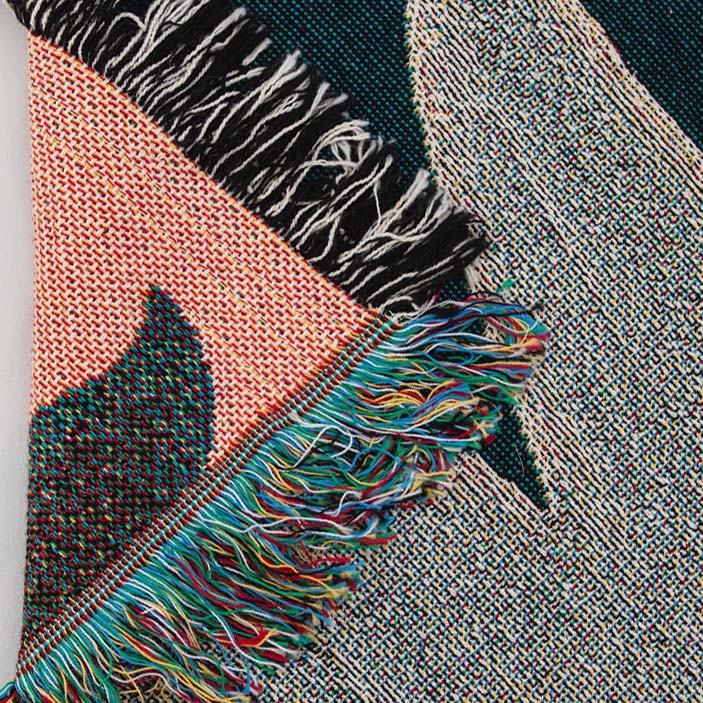 Herons Teal - Recycled Cotton Woven Throw