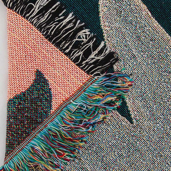 Heron Recycled Cotton Woven Throw - Teal
