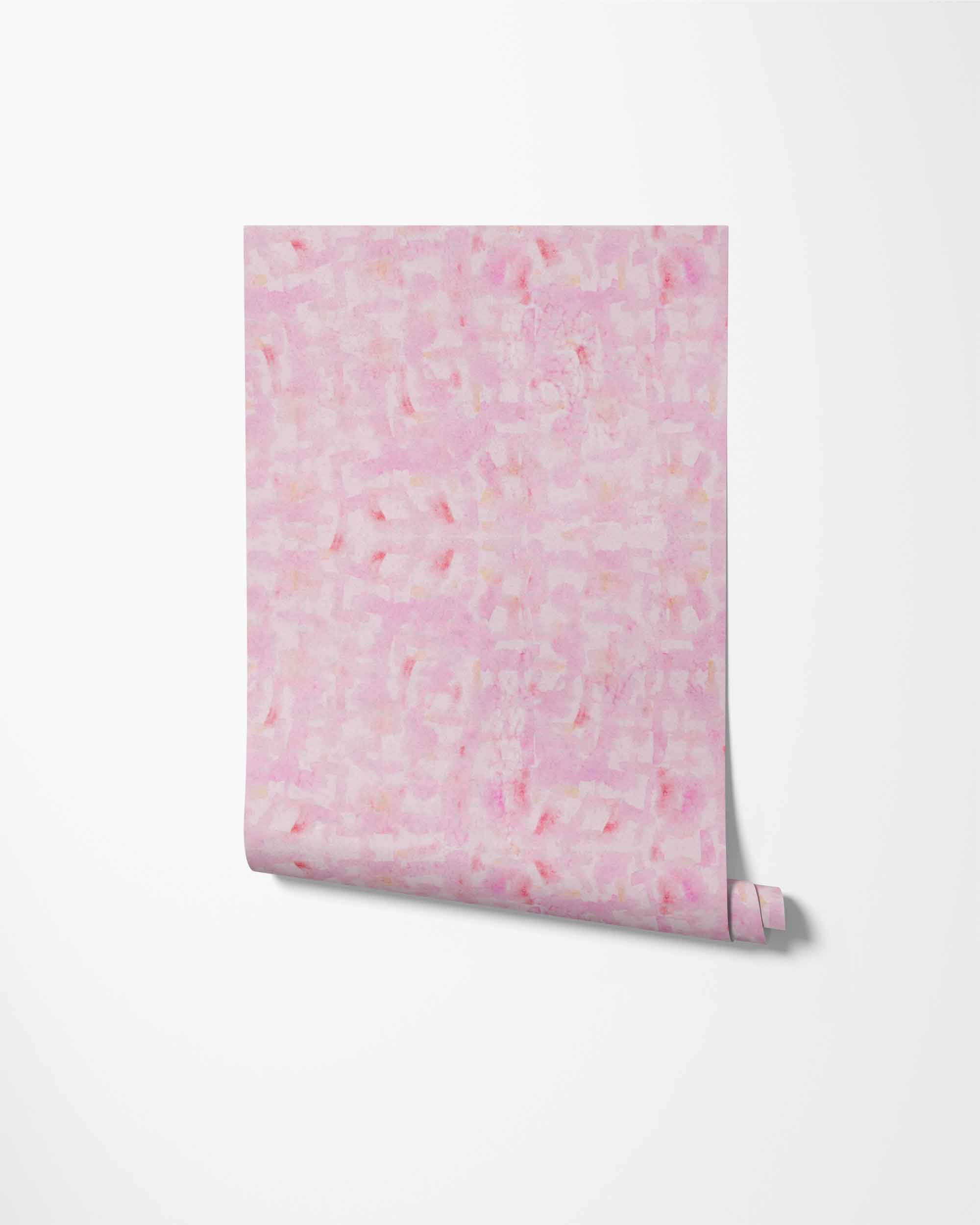 Pink watercolor wallpaper bougainvillea-roll
