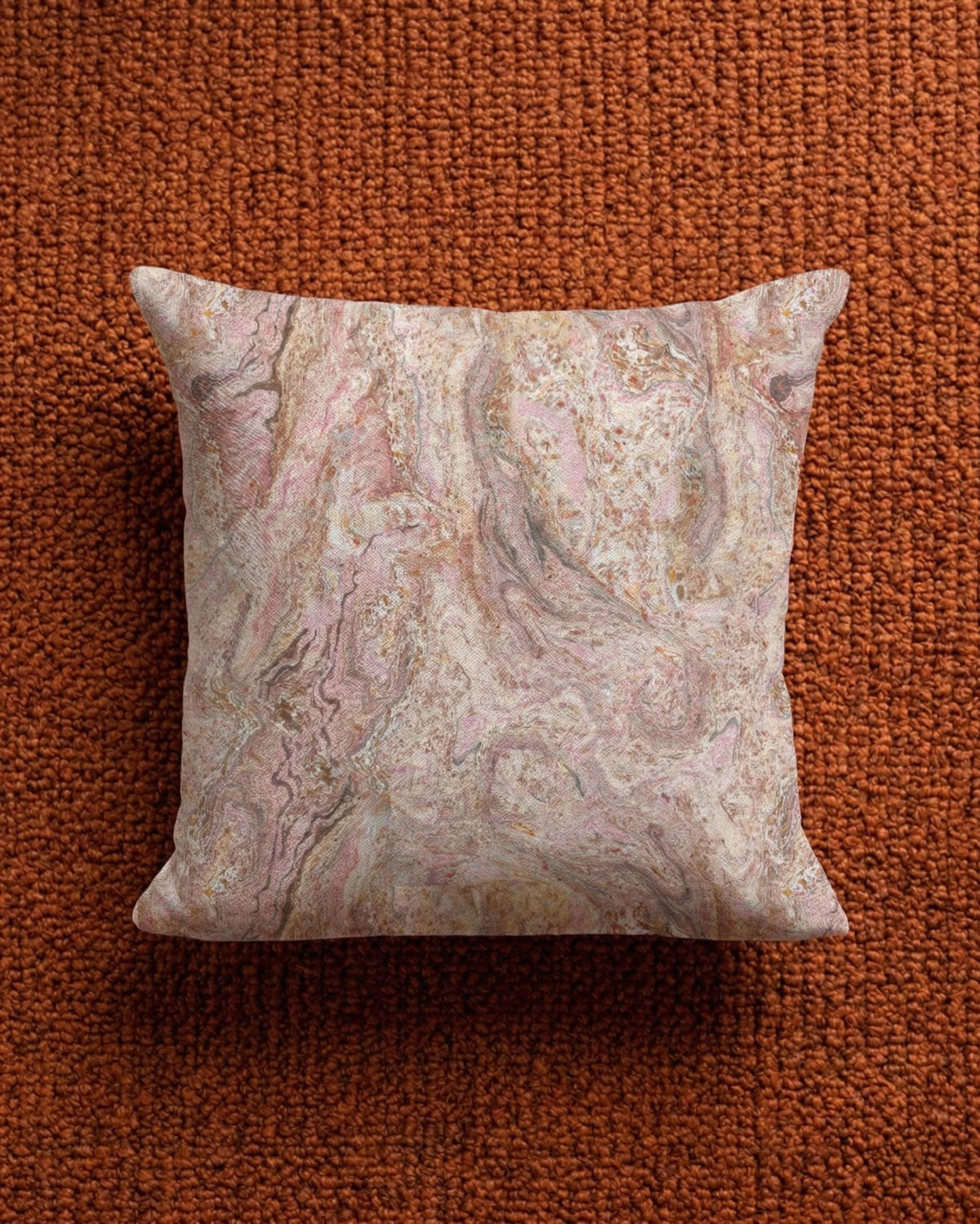 Marbled design cushion cover in stone